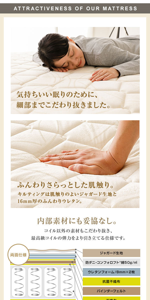 完全受注生産 純国産 東京スプリング TSI ポケットコイルマットレス 【ベーシックタイプ/レギュラー丈 セミシングル】 ノンヒートコイル 抗菌・防臭・防ダニ加工【代引不可】