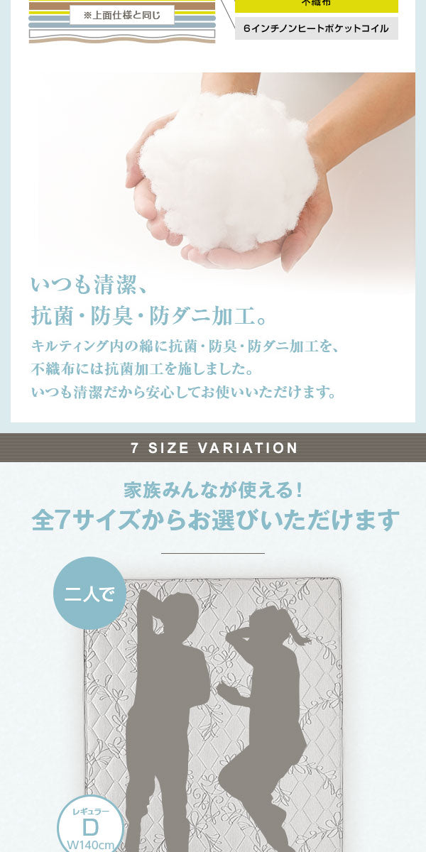 完全受注生産 純国産 東京スプリング TSI ポケットコイルマットレス(単品)【エクセレントハード/ショート丈 セミシングル】 ノンヒートコイル 抗菌・防臭・防ダニ加工【代引不可】