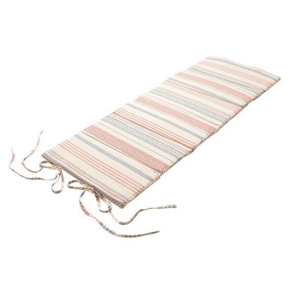 マットレス 寝具 約65×170×2.5cm レッド 綿100% インド綿 6つ折り 吸湿発乾性 オールシーズン 折りたたみ テラ【代引不可】