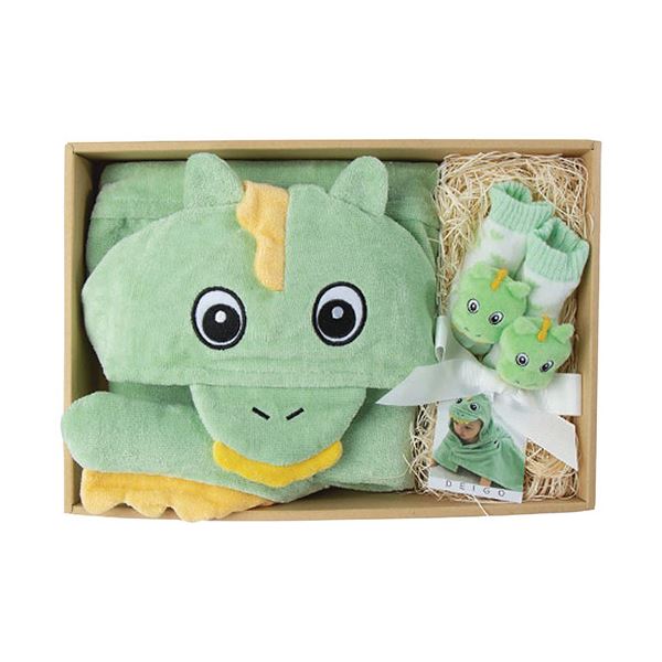 ディーゴ フード付バスタオル&ラトルソックスセット ザウルス 9157-087