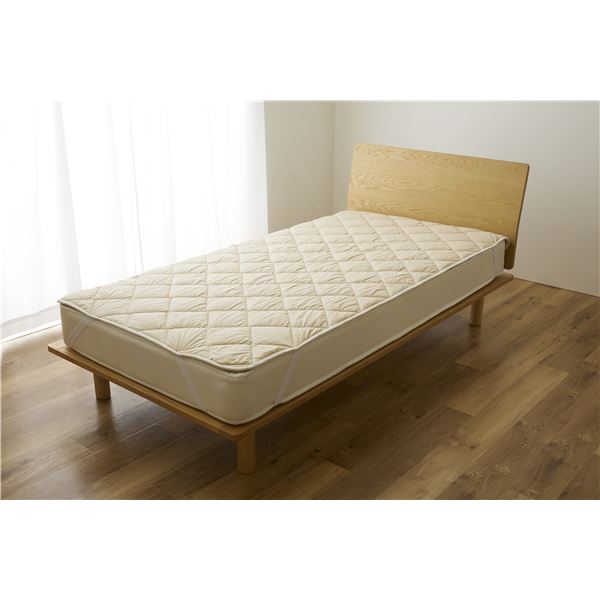 Sleep Niceday フランス産ウォッシャブルウール100%使用した ベッドパッド 日本製・消臭・吸湿 約幅240cm(F240) グレージュ【代引不可】