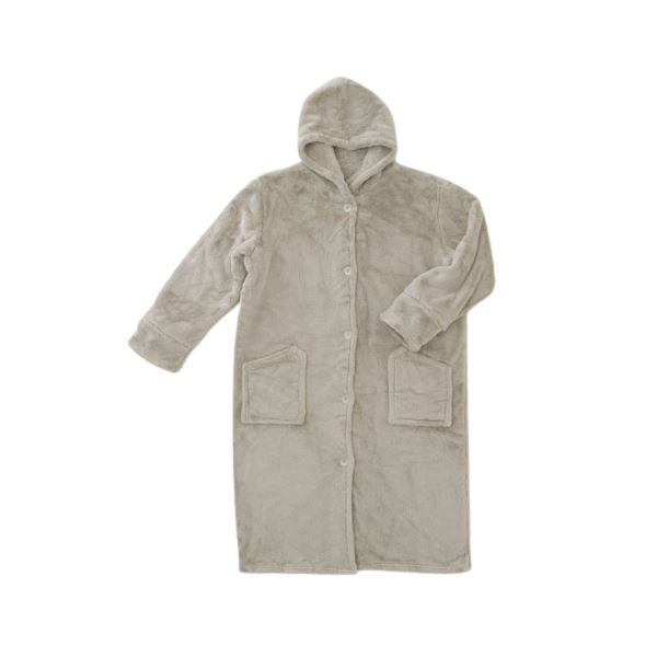 もこもこあったか 着る毛布 【約着丈115cm GY グレー】 家事中着用OK かわいい シンプル 節電