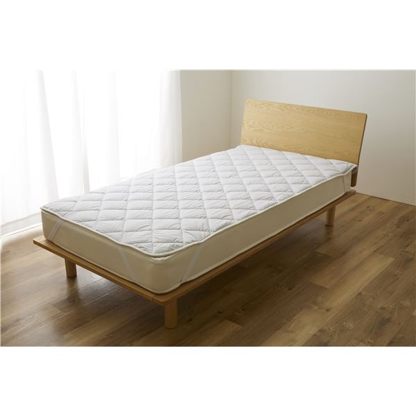 Sleep Niceday フランス産ウォッシャブルウール100%使用した ベッドパッド 日本製・消臭・吸湿 シングル(S) ライトグレー【代引不可】