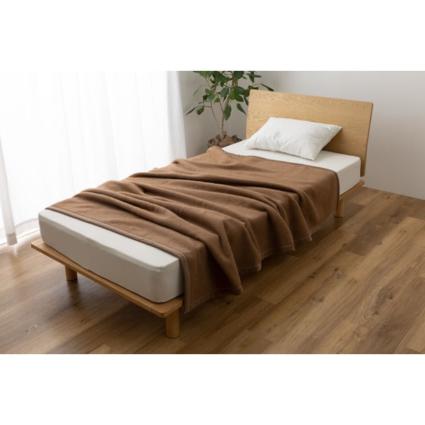 毛布 寝具 セミダブル 約160×210cm ブラウン キャメル100% 毛羽部分 日本製 NIKKE×Niceday ベッドルーム 寝室【代引不可】