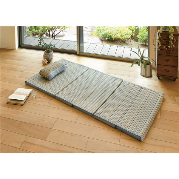 マットレス 寝具 約幅80×奥行170×高さ4cm 表面い草100% い草 6つ折り ごろ寝マット 涼仙 りょうせん リビング 寝室【代引不可】