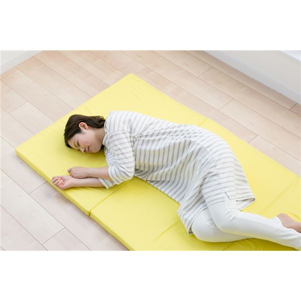 マットレス 寝具 シングル 約91×192×4cm イエロー 日本製 お試し4cmマットレス ベッドルーム 寝室 インテリア家具【代引不可】