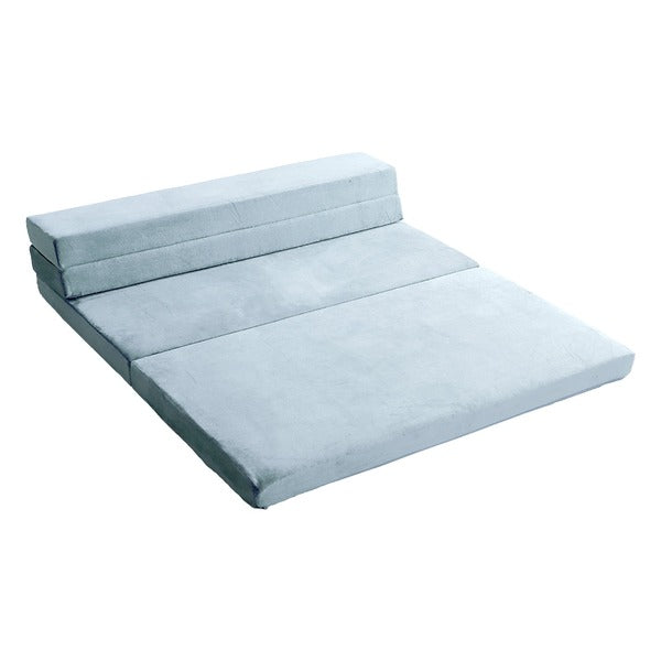 ソファーマットレス 約幅140cm ダブル ブルー ウレタンフォーム 4Way 折りたたみ ソファマットレス リビング インテリア家具【代引不可】