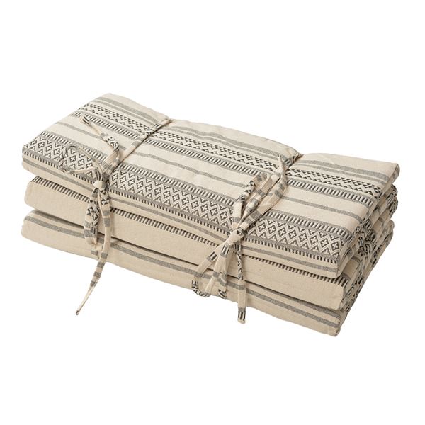 マットレス 寝具 約65×170×2.5cm ブラック 綿100% インド綿 6つ折り 吸湿発乾性 オールシーズン 折りたたみ テラ【代引不可】