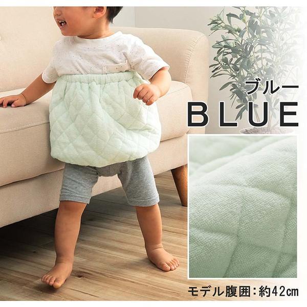 腹巻 キッズ ジュニア S 約30×40cm ブルー 綿100% 洗える 寝具 寝冷え対策 お昼寝 ゴム付き ズレない 着脱簡単【代引不可】