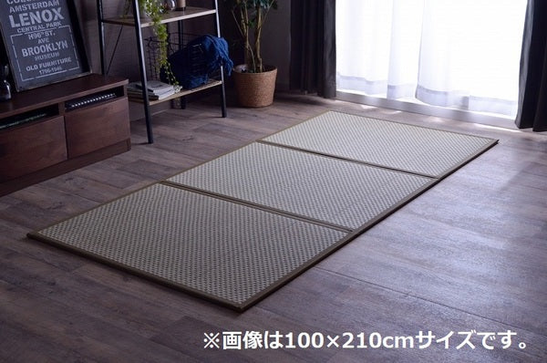 い草 マットレス 3つ折り セミダブル 約120×210cm ブラック 日本製 国産 抗菌 防臭 防音 軽量 畳 フロアマット ラグマット【代引不可】