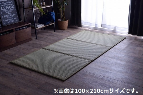 い草 マットレス 3つ折り ダブル 約140×210cm グリーン 日本製 国産 抗菌 防臭 防音 軽量 畳 フロアマット ラグマット【代引不可】