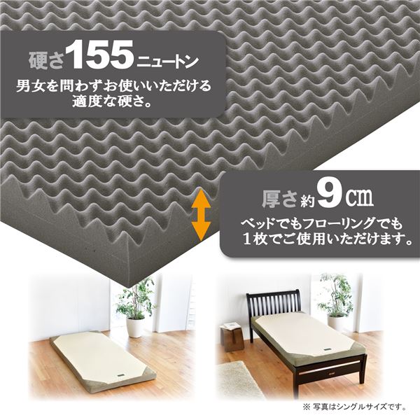 西川 ウレタンマットレス/寝具 【セミダブル ゴールド】 約120×200×9cm 洗える側生地 丸巻き 『SUYARA』【代引不可】